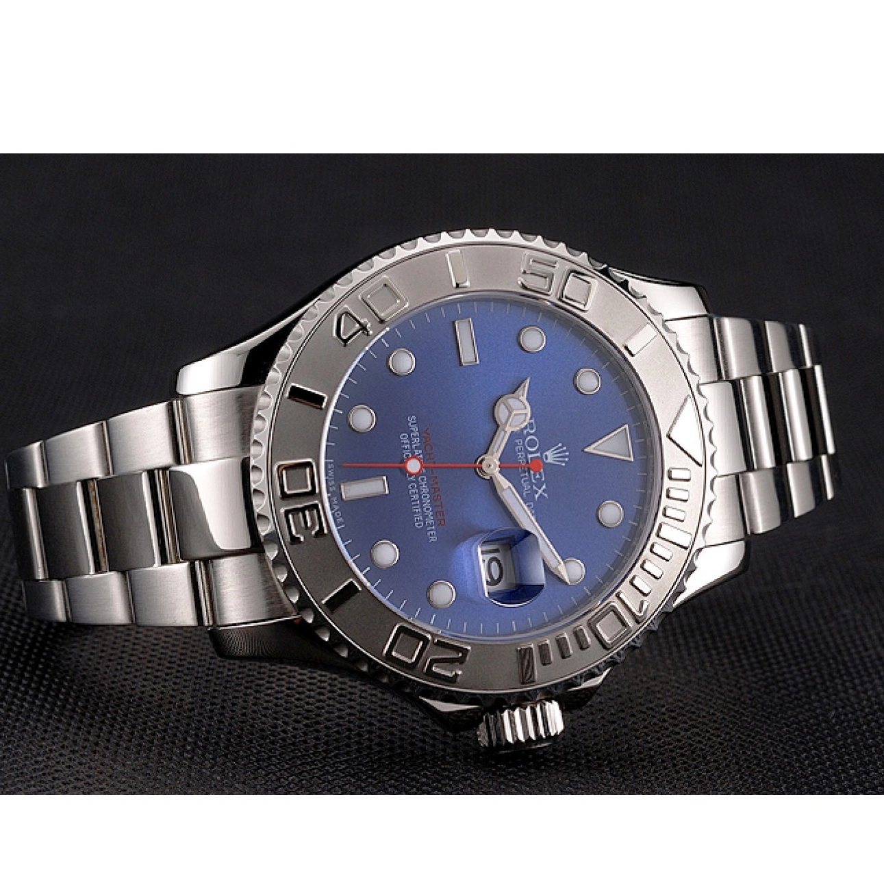Good copy rolex watches Dial Blue Rolex Yacht-Master Case Stainless Bracelet And Steel 0514